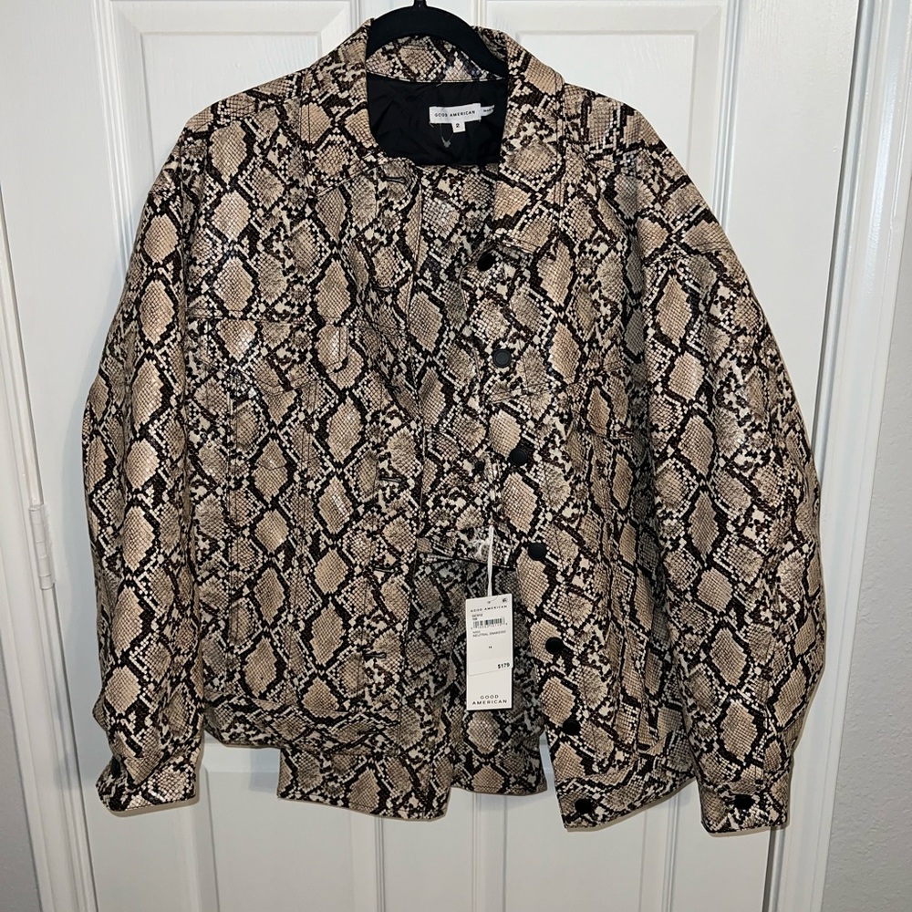 Good American Snakeskin jacket size 2